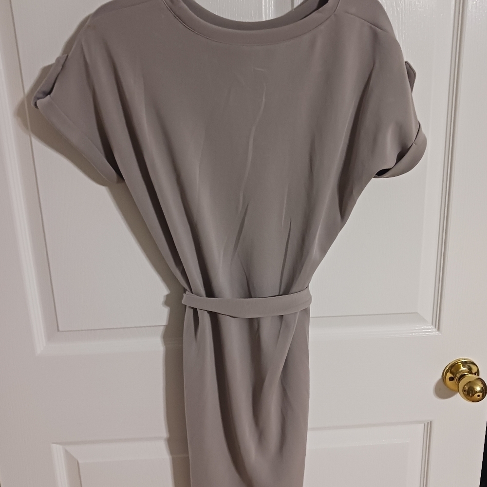 Business casual belted dress grey size small - Picture 5 of 9